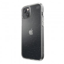 Speck Presidio Perfect-Clear with Glitter - Etui iPhone 14 Plus z powłoką MICROBAN (Clear / Gold Glitter)