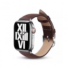 Crong Noble Band - Pasek z naturalnej skóry do Apple Watch 42/44/45/49 mm (Espresso)