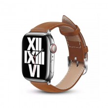 Crong Noble Band - Pasek z naturalnej skóry do Apple Watch 42/44/45/49 mm (Mokka)