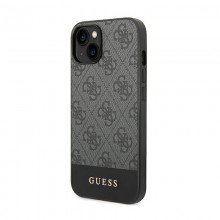 Guess 4G Bottom Stripe Metal Logo Collection - Etui iPhone 14 (szary)