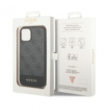 Guess 4G Bottom Stripe Metal Logo Collection - Etui iPhone 14 (szary)