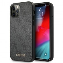 Guess 4G Metal Gold Logo – Etui iPhone 12 Pro Max (szary)
