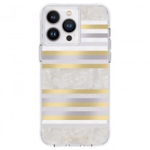 Case-Mate Pearl Stripes MagSafe - Etui iPhone 14 Pro Max zdobione masą perłową (Pearl Stripes)