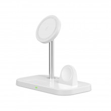 TECH-PROTECT QI15W A22 3IN1 MAGNETIC MAGSAFE WIRELESS CHARGER WHITE