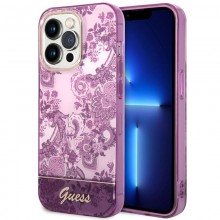 Guess Porcelain Collection - Etui iPhone 14 Pro Max (fuksja)