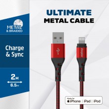 Energizer Ultimate - Kabel połączeniowy USB-A do Lightning certyfikat MFi 2m (Czerwony)